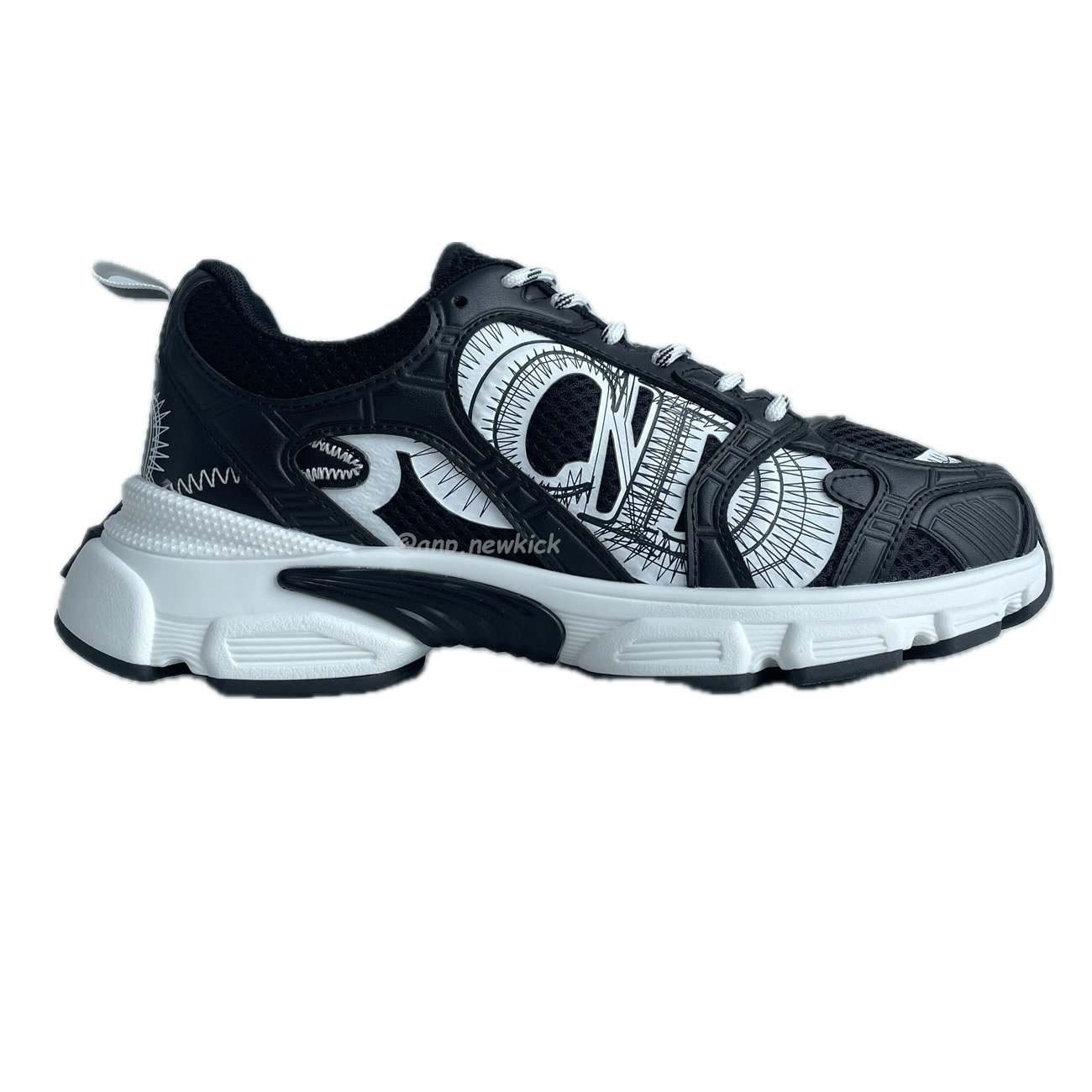 Dior Chrono Sports Shoes With Mesh Fabric And Faux Leather Trim (2) - newkick.cc